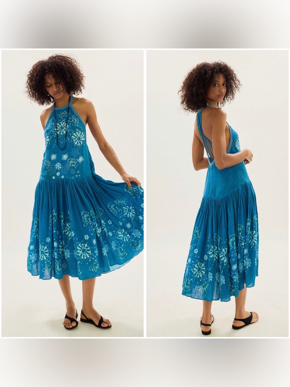 Free People Prime Paradise Maxi Dress - Navy Combo - NWT